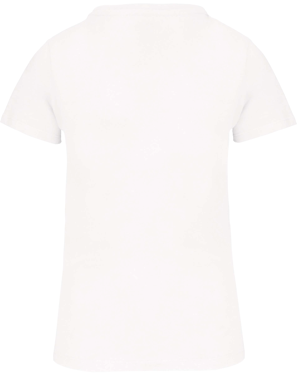 T-Shirt Col Rond Bio 150Gr Femme | 100% Coton Bio | Impression Et Broderie White