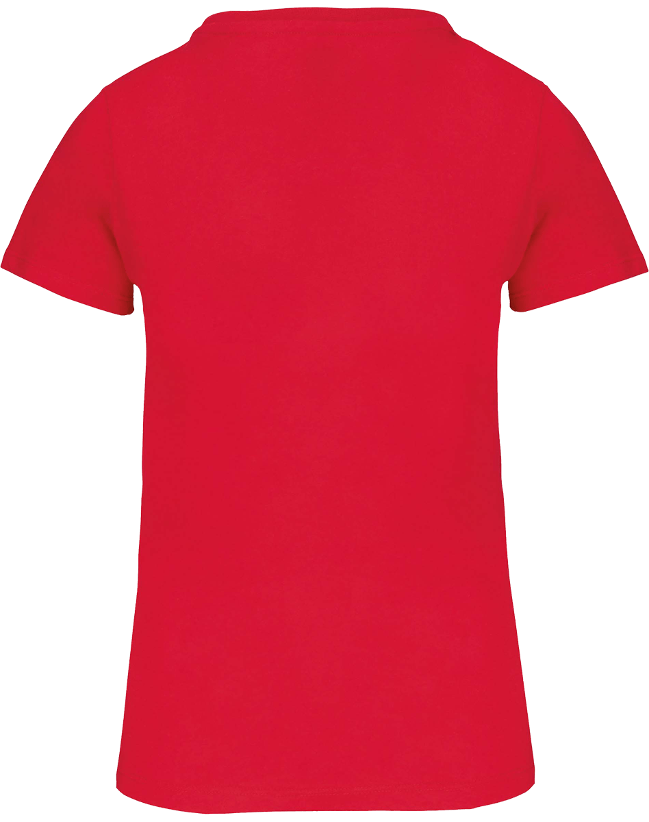 T-Shirt Col Rond Bio 150Gr Femme | 100% Coton Bio | Impression Et Broderie Red