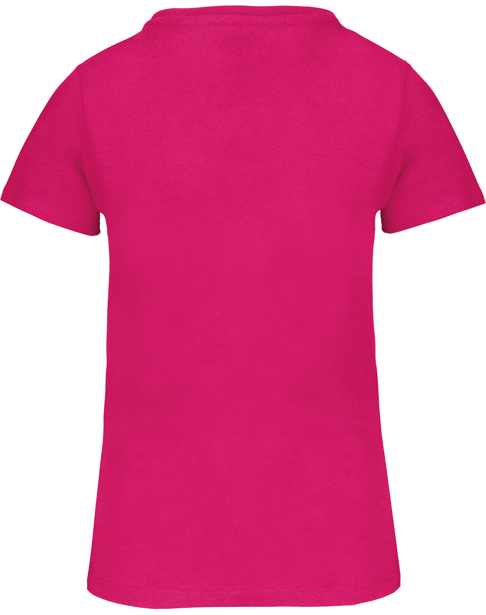 T-Shirt Col Rond Bio 150Gr Femme | 100% Coton Bio | Impression Et Broderie Fuchsia