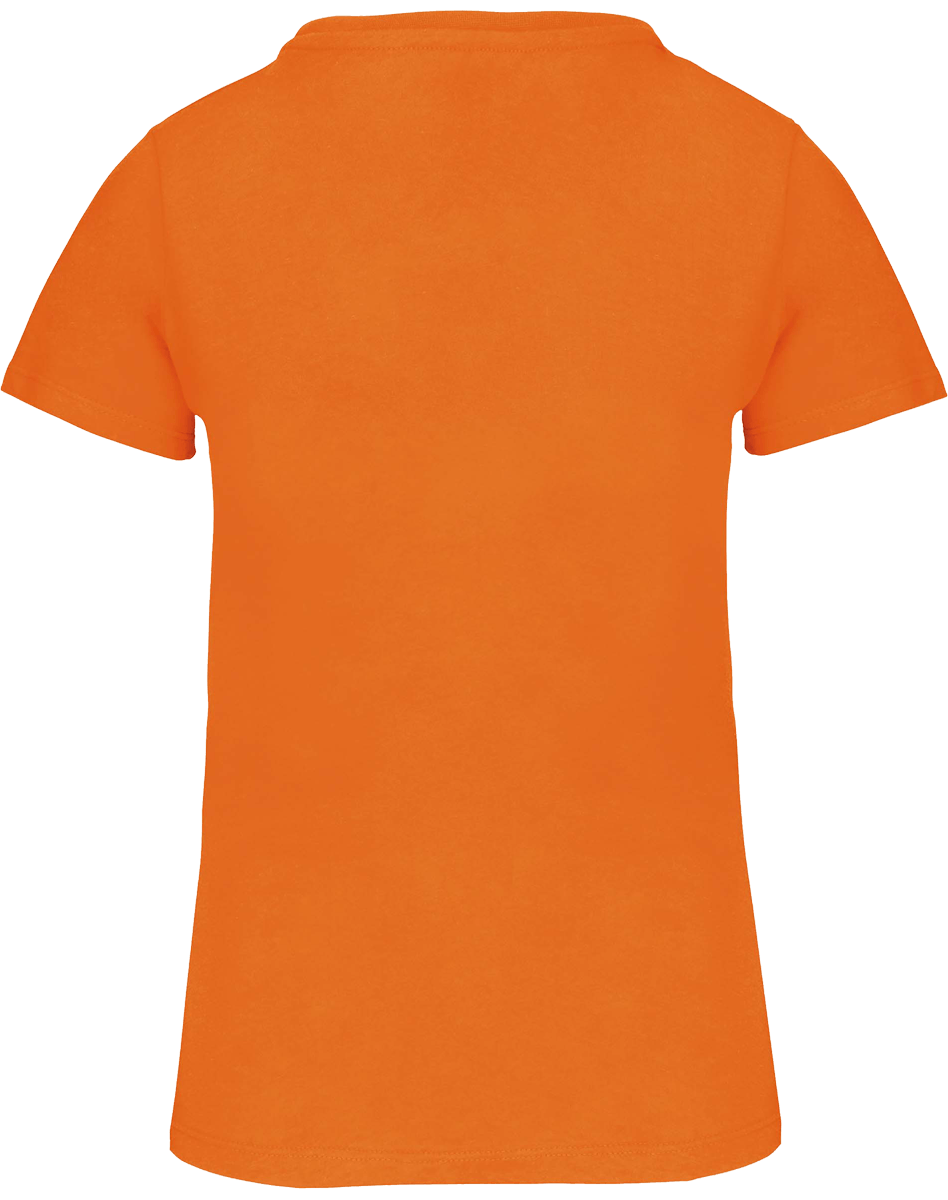 T-Shirt Col Rond Bio 150Gr Femme | 100% Coton Bio | Impression Et Broderie Orange