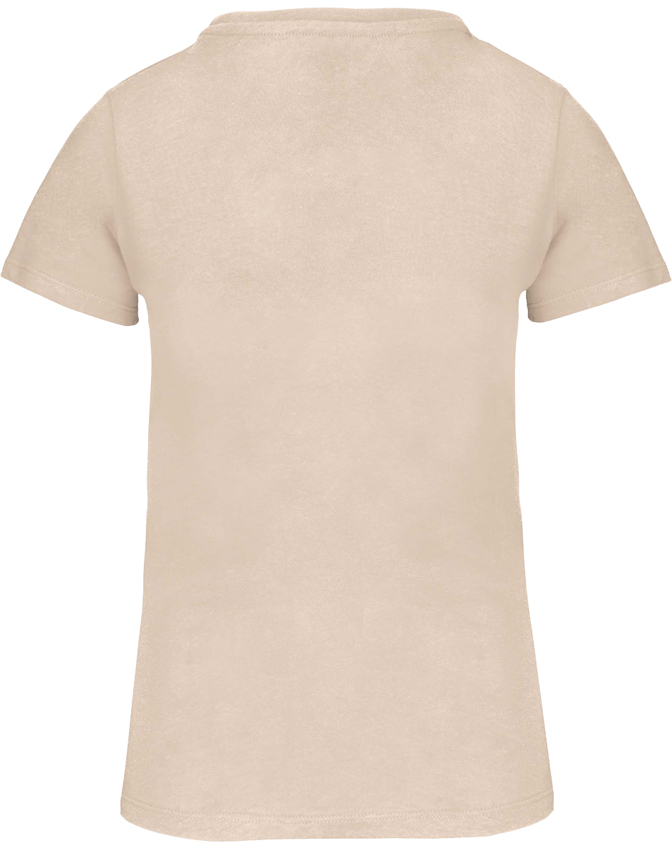 T-Shirt Col Rond Bio 150Gr Femme | 100% Coton Bio | Impression Et Broderie Light Sand