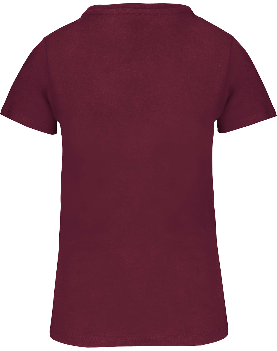 T-Shirt Col Rond Bio 150Gr Femme | 100% Coton Bio | Impression Et Broderie Wine