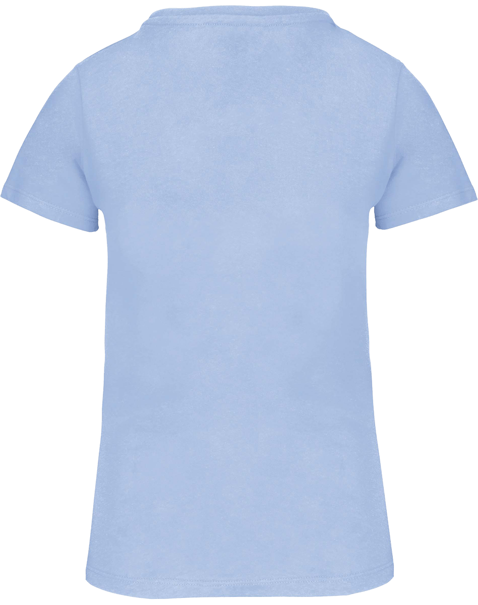 T-Shirt Col Rond Bio 150Gr Femme | 100% Coton Bio | Impression Et Broderie Sky Blue