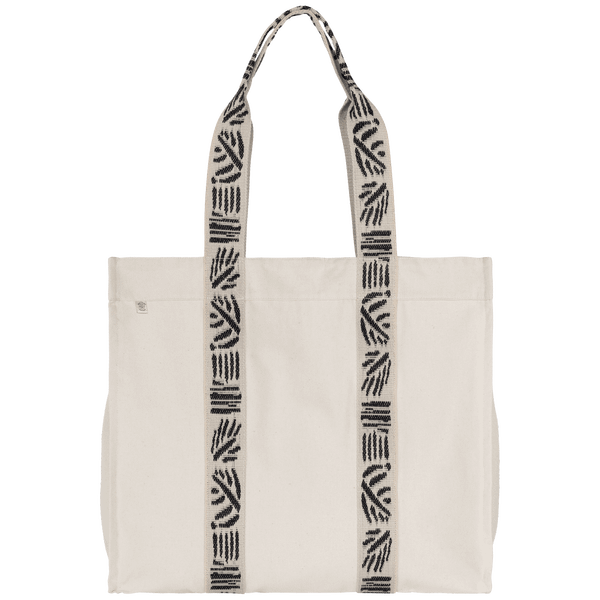 Sac Shopping À Soufflet Recyclé À Motifs Ethniques | Matière Recyclé Ecume / Nippon Black
