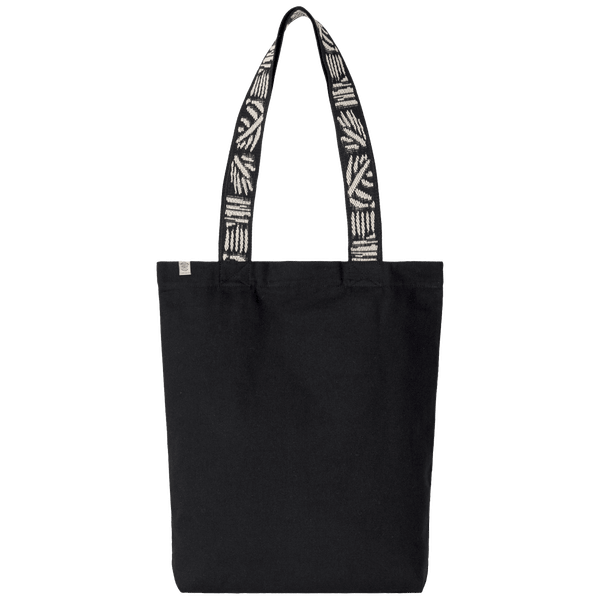 Sac Shopping Recyclé À Fond Plat Avec Anses En Motifs Japonnais | En Matières Recyclés Black Night / Nippon Ecru
