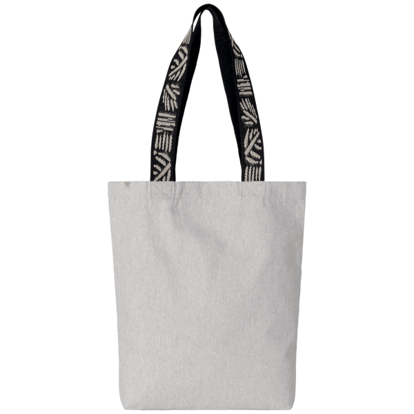 Sac Shopping Recyclé À Fond Plat Avec Anses En Motifs Japonnais | En Matières Recyclés Pebble Grey / Nippon Ecru