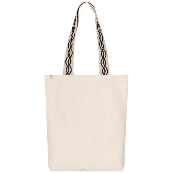 Sac Shopping Recyclé À Motifs Vague Avec Fond Plat | Matières Recyclées Ecume / Curve Black