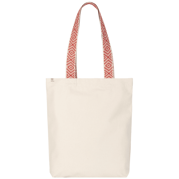 Sac Shopping Recyclé À Motifs Ethniques Avec Fond Plat | Matières Recyclées  Ecume / Ethnic Red
