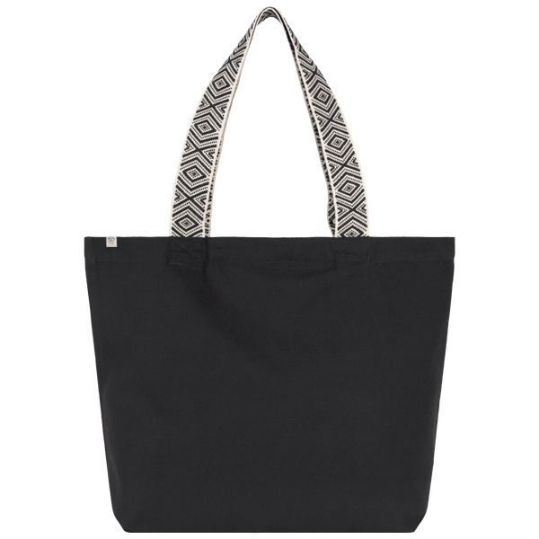 Grand sac shopping recycle avec motifs ethniques face Black Night / Ethnic Black