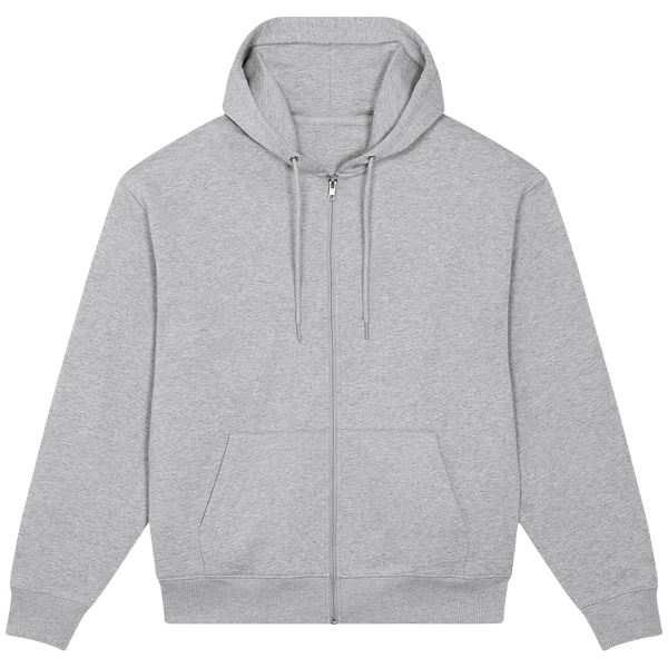 Sweat shirt zippe unisexe decontracte lourd locker heavy face Heather Grey