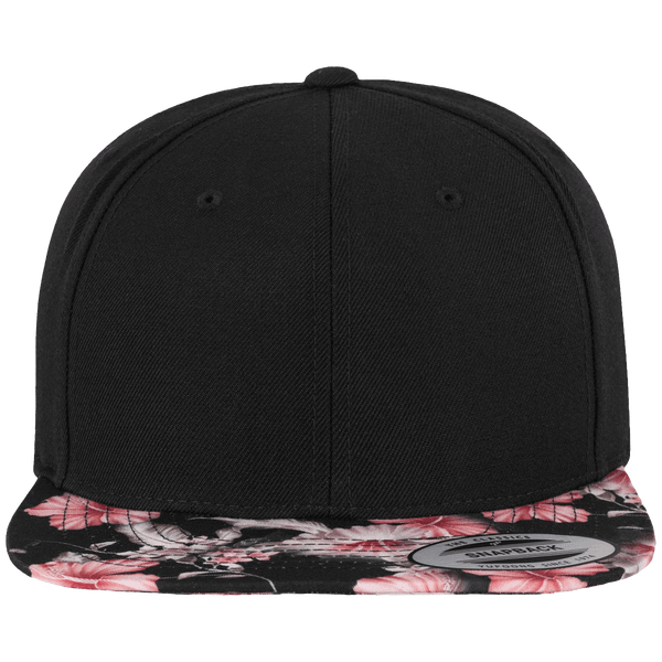 Snapback Kappe Mit Blumenmuster-Schirm red