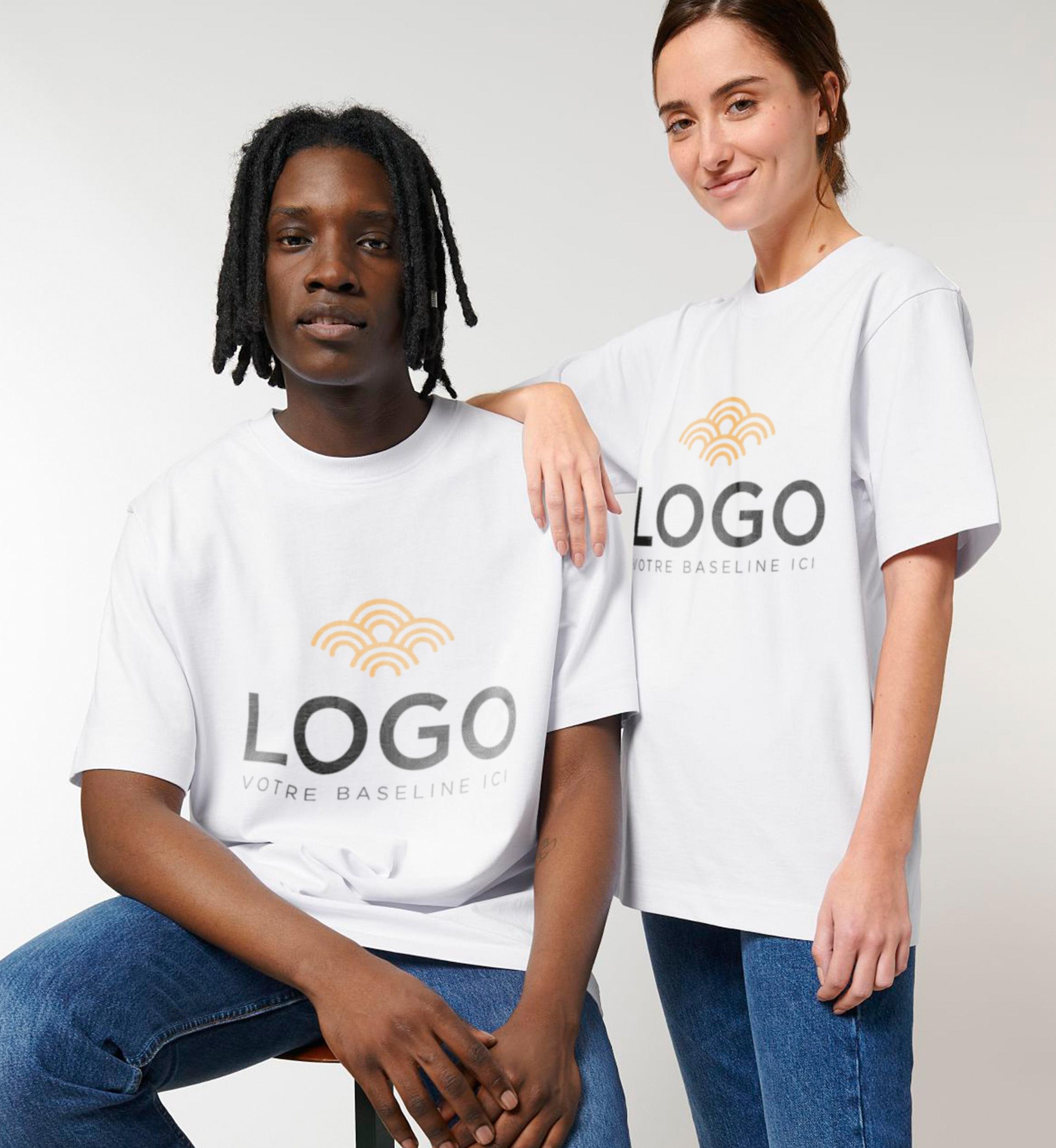exemple de T-shirt unisexe Lourd coupe Loose FREESTYLER avec logo en impression directe