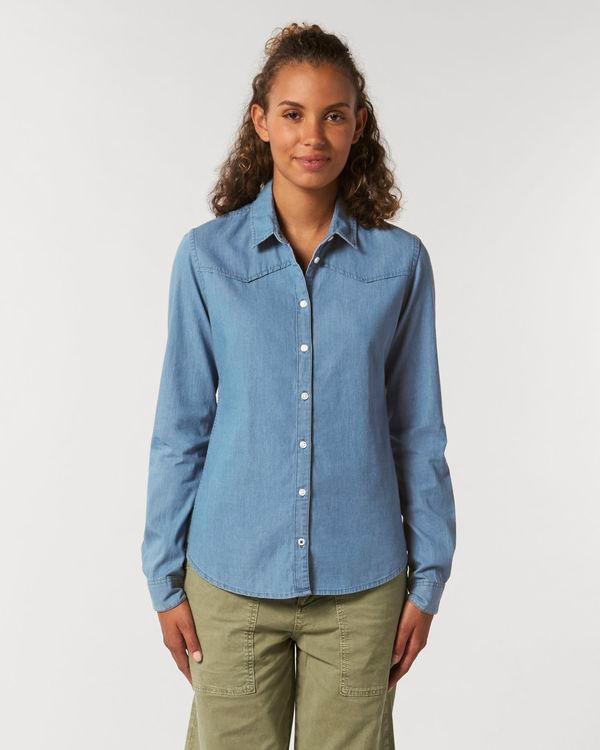 Customizable Women's Denim Shirt.