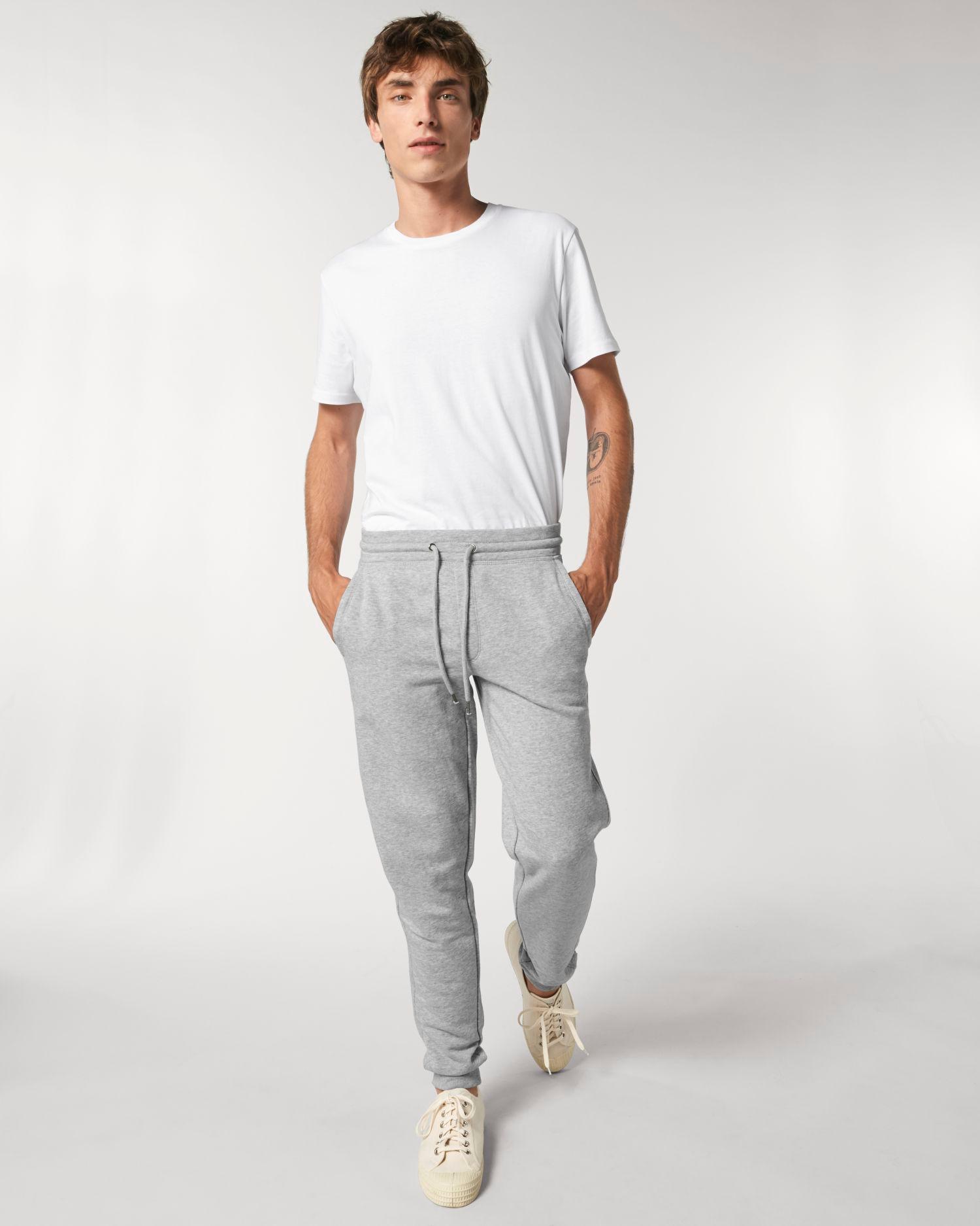 Customizable Men's Cotton Jogging Pants Dark Heather Grey