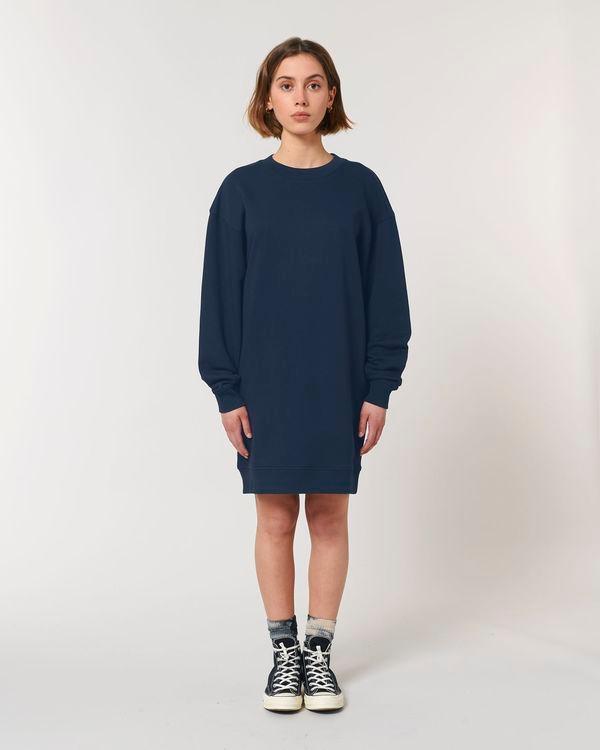 Robe À Col Rond Oversized Femme Stella Kicker | 100% Coton Bio | Personnalisable En Impression Et Broderie French Navy