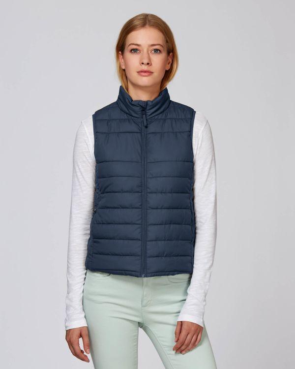 Customizable Women's Sleeveless Down Jacket Navy