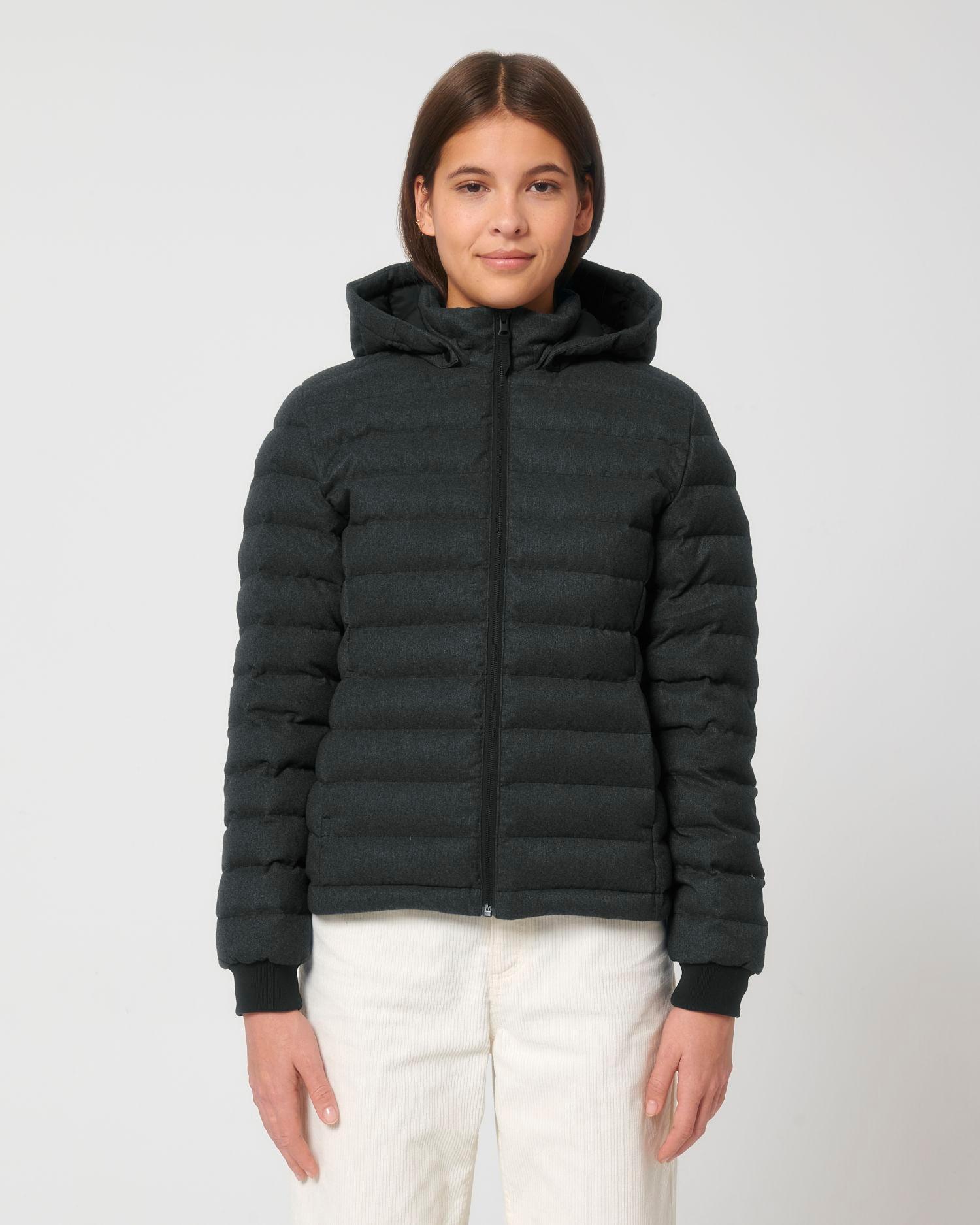 Gepolsterte Damenjacke Stella Voyager Wool-Like Zur Personalisierung Mit Stickerei Dark Heather Grey