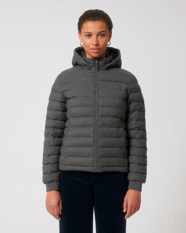 Veste Matelassée Femme Stella Voyager Wool-Like À Personnaliser En Broderie  Deep Metal Heather Grey