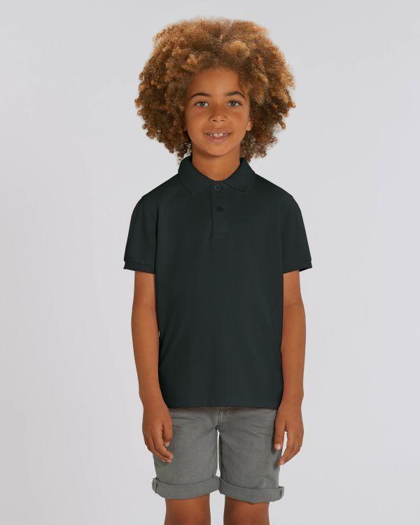 Polo Enfant 100% Coton Bio | Broderie Et Impression  Black