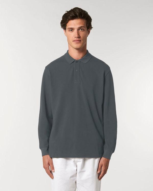 Polo Homme Manches Longues | 100% Coton Bio | Stanley Dedicator Long Sleeve Anthracite