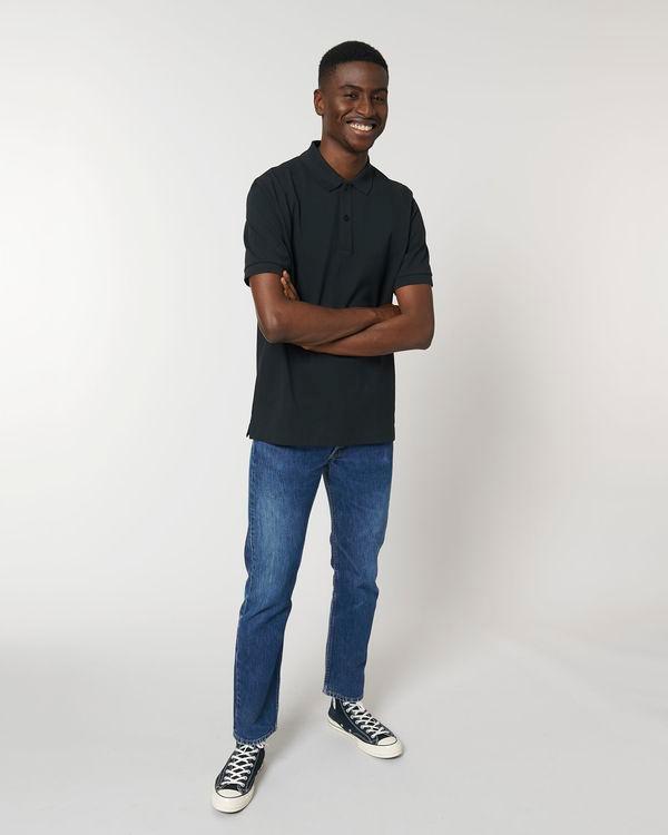 Polo Unisexe Biologique Prepster Personnalisé Sur Tunetoo Black