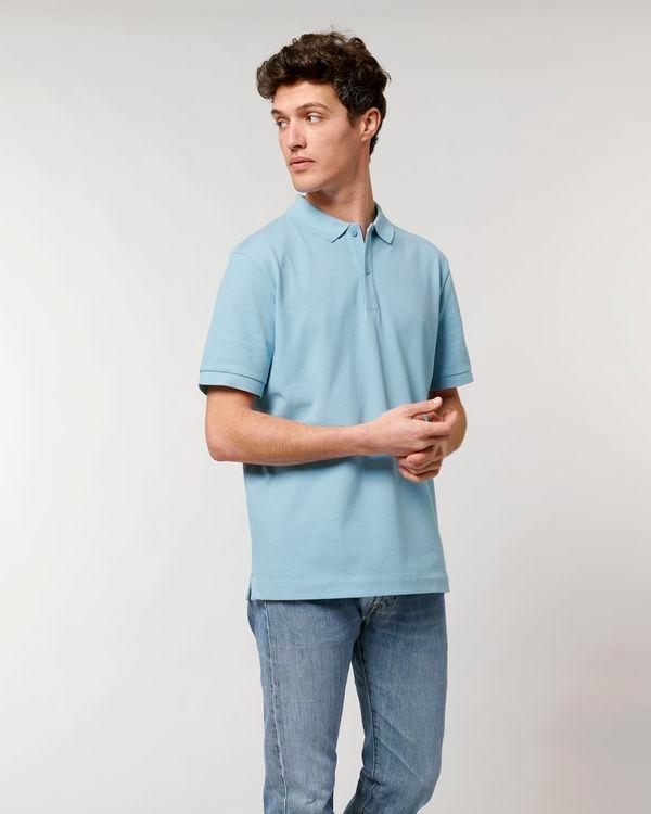 Polo Unisexe Biologique Prepster Personnalisé Sur Tunetoo Sky blue
