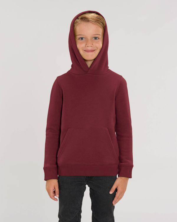 Hoodie Pour Enfant En Coton Bio | Broderie Et Impression | Grammage Lourd Burgundy