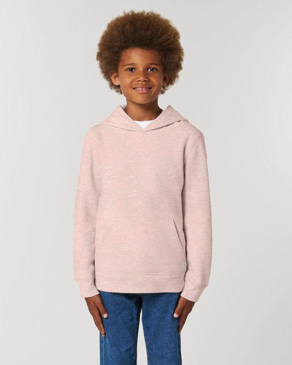 Hoodie Pour Enfant En Coton Bio | Broderie Et Impression | Grammage Lourd Cream Heather Pink