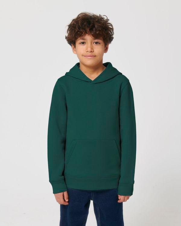 Hoodie Pour Enfant En Coton Bio | Broderie Et Impression | Grammage Lourd Glazed Green