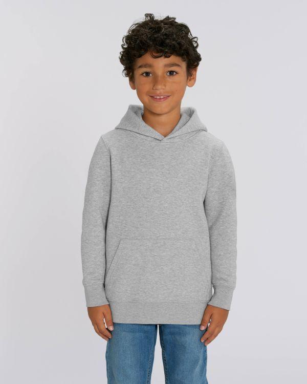 Hoodie Pour Enfant En Coton Bio | Broderie Et Impression | Grammage Lourd Heather Grey