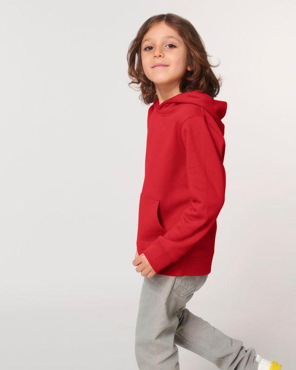 Hoodie Pour Enfant En Coton Bio | Broderie Et Impression | Grammage Lourd Red