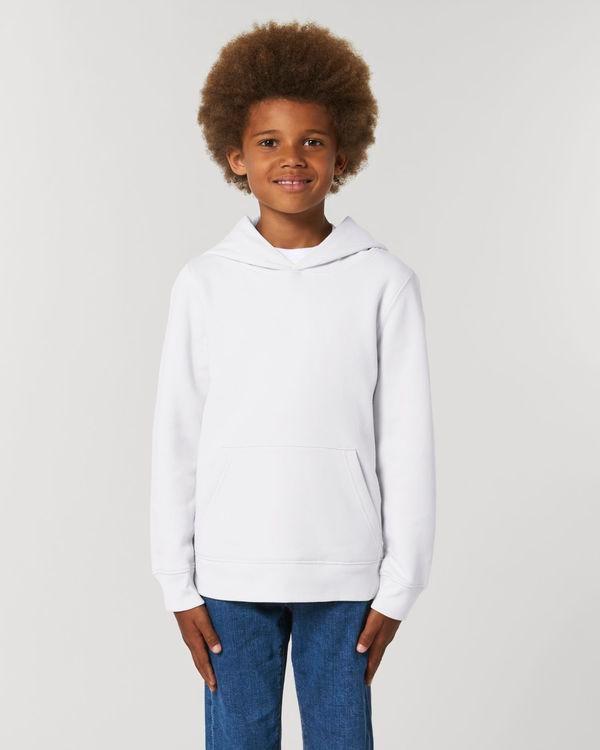 Hoodie Pour Enfant En Coton Bio | Broderie Et Impression | Grammage Lourd White