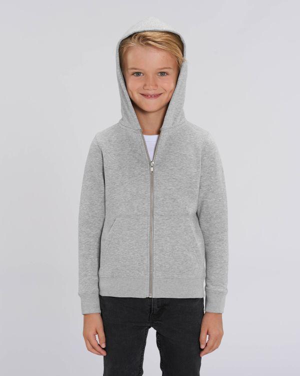 Sweat Zippé À Capuche Enfant | Broderie Et Impression | Stanley Stella Heather Grey
