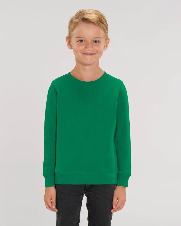 Sweat Enfant | Coupe Normale | 85% Coton Bio | Broderie Et Impression Varsity Green