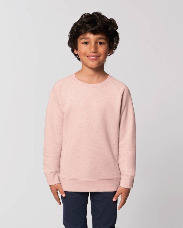 Sweat Col Rond Enfant | Coton Bio - Stanley Mini Scouter Cream Heather Pink