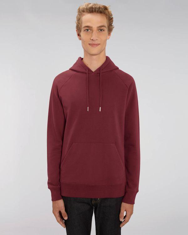 Sweat À Capuche Homme | Molleton Non Brossé | Broderie Et Impression Burgundy