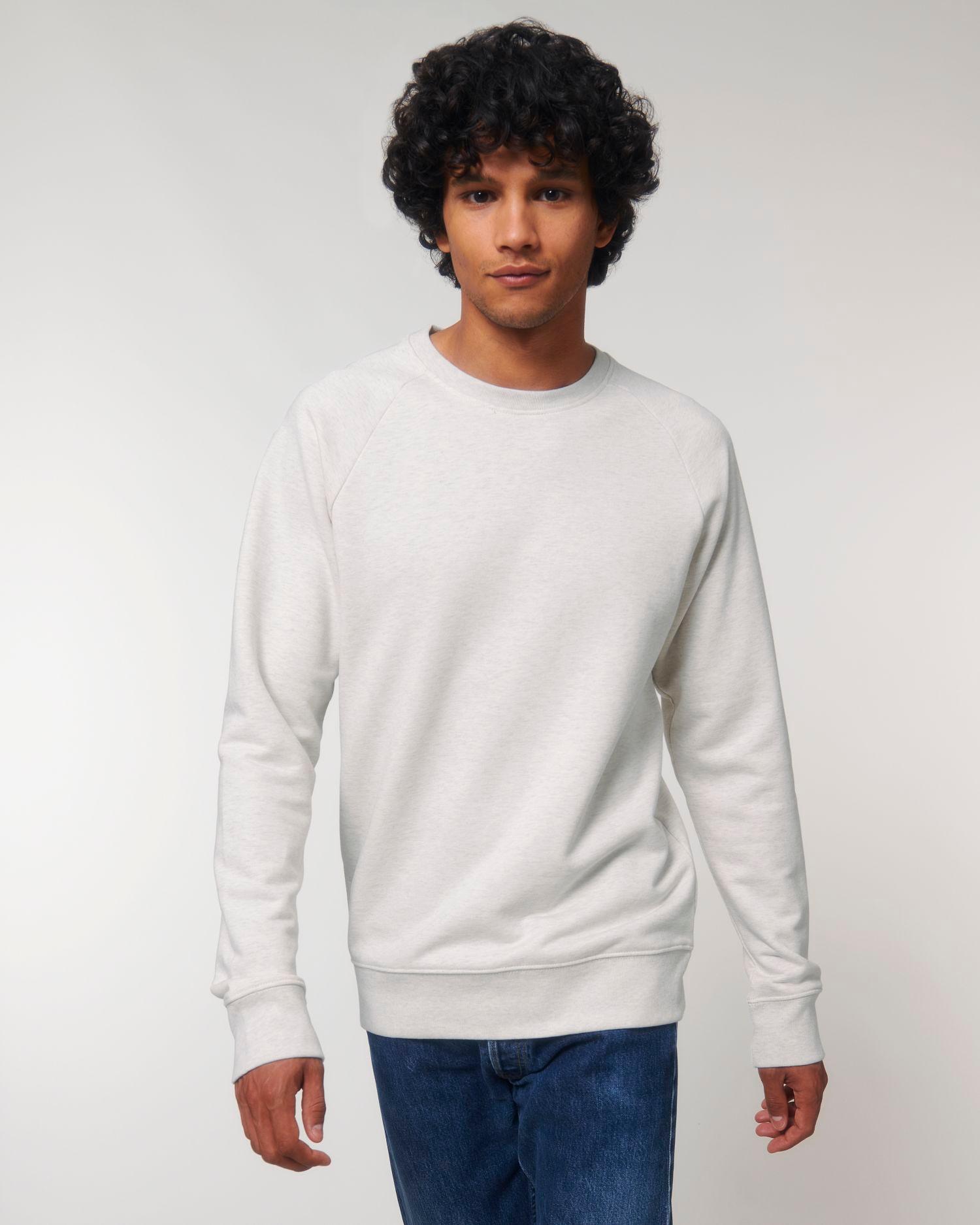 Sweat Col Rond Homme | Broderie Et Impression Cream Heather Grey