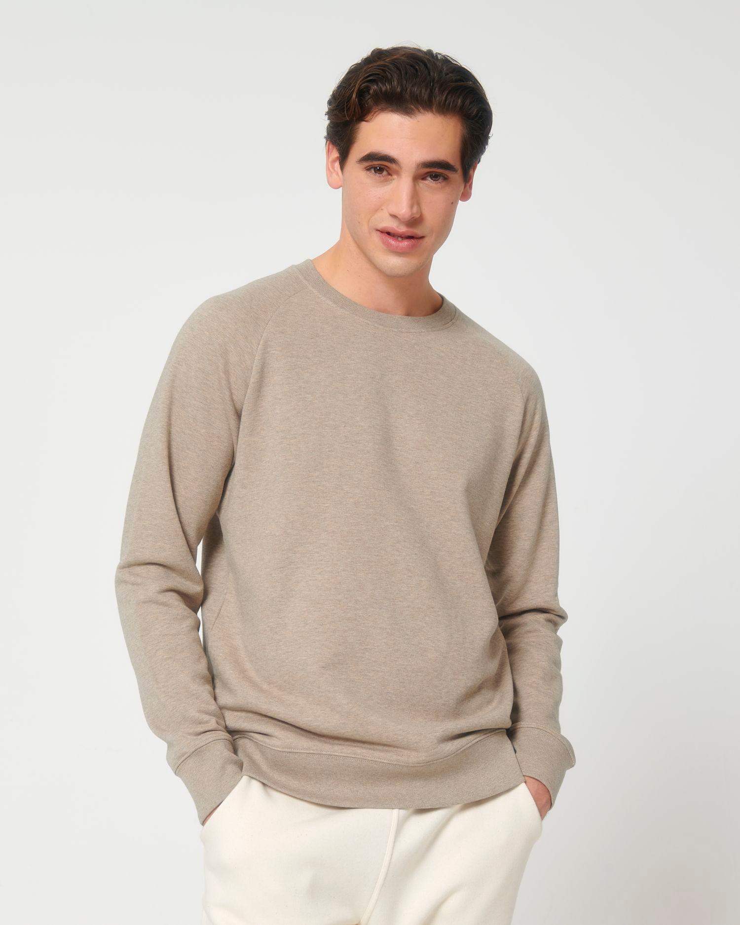 Sweat Col Rond Homme | Broderie Et Impression Heather Sand