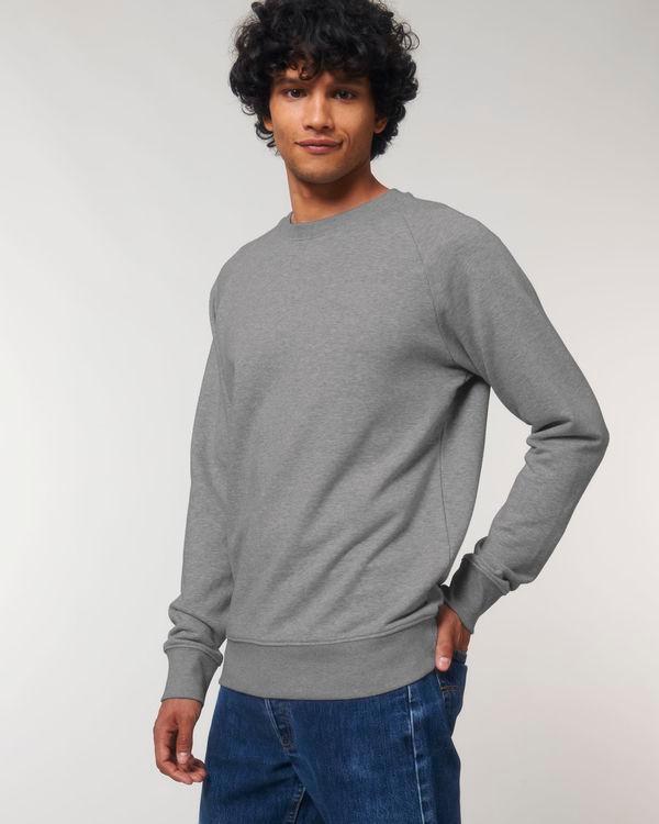 Sweat Col Rond Homme | Broderie Et Impression Mid Heather Grey