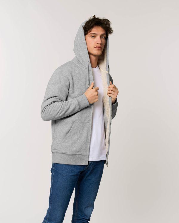 Veste Sherpa - Sweat-Shirt Zippé Unisexe | Broderie Et Impression Heather Grey