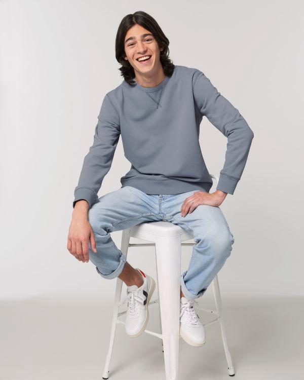 Sweat Teinté Stanley Vintage | Coupe Unisexe | Coton Bio G. Dyed Lava Grey