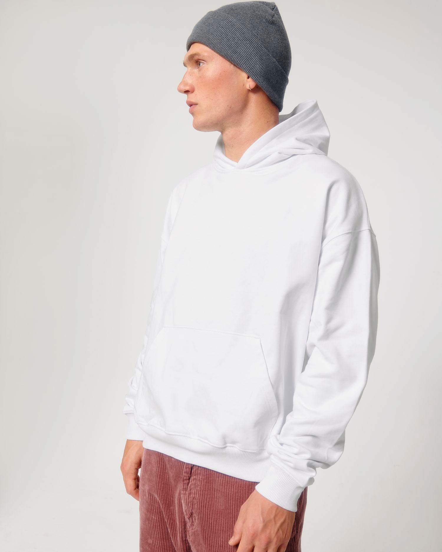 Sweatshirt Hoodie Unisexe Coupe Boxy Stanley Stella Cooper Dry | Personnalisable En Broderie Et Impression | White