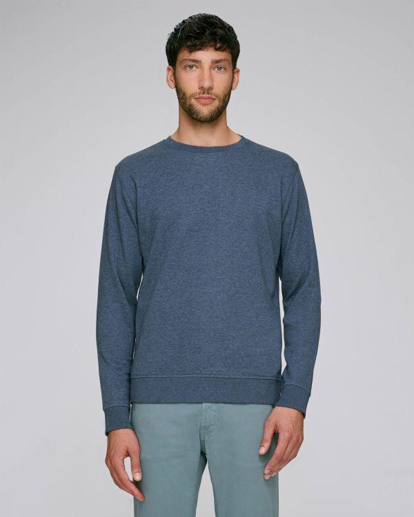 Customizable Unisex Sweatshirt | Organic Cotton Dark Heather Blue