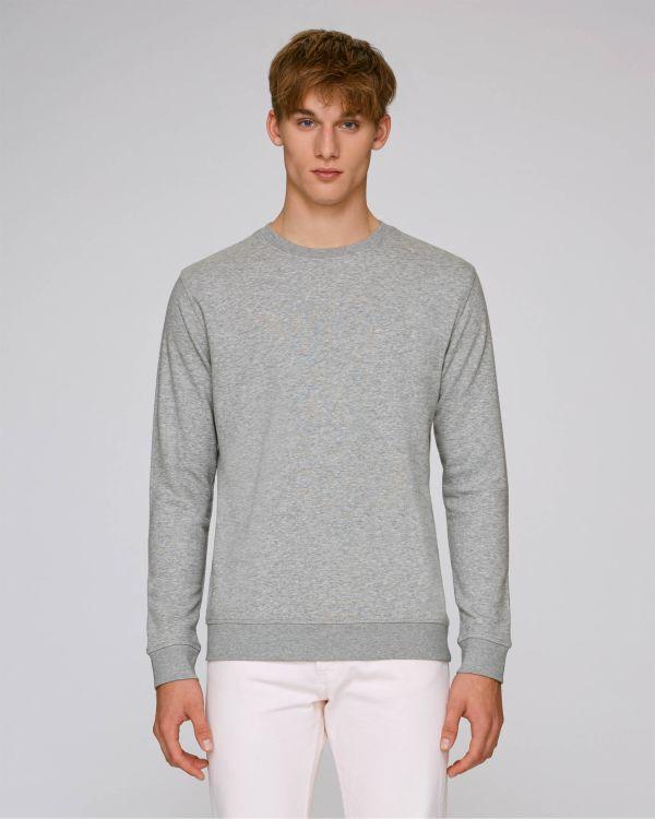 Customisable Unisex Sweatshirt | Organic Cotton Cream Heather Grey