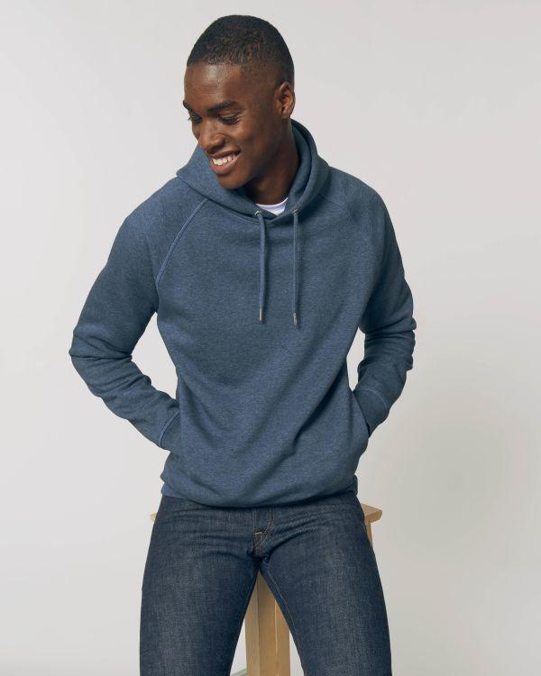 Sweat-Shirt Unisexe | Poches Latérales | Coton Bio  Dark Heather Blue