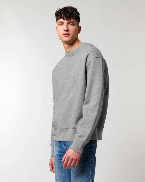 Dickes Unisex-Rundhals-Sweatshirt Radder Heavy | 100% Bio-Baumwolle | Personalisierbar Mit Druck Und Stickerei Heather Grey