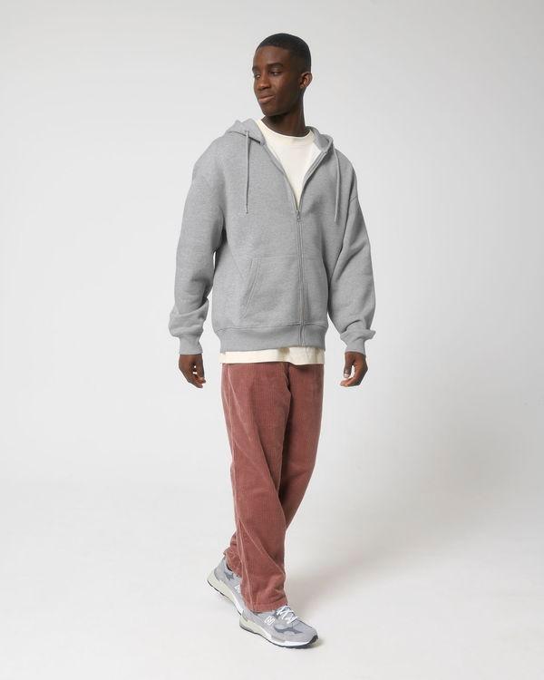 Sweat Shirt Zippé Unisexe Décontracté Lourd Stanley Stella Locker Heavy Heather Grey