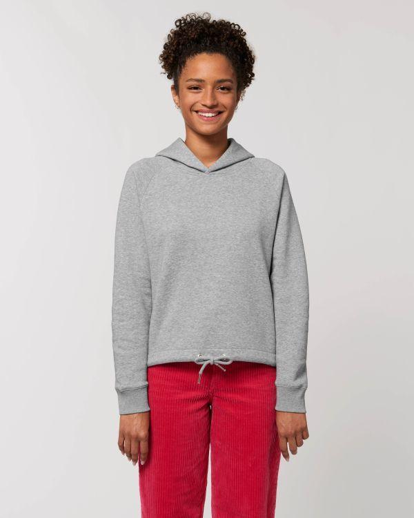 Sweat À Capuche Court Femme | Coton Bio  Heather Grey