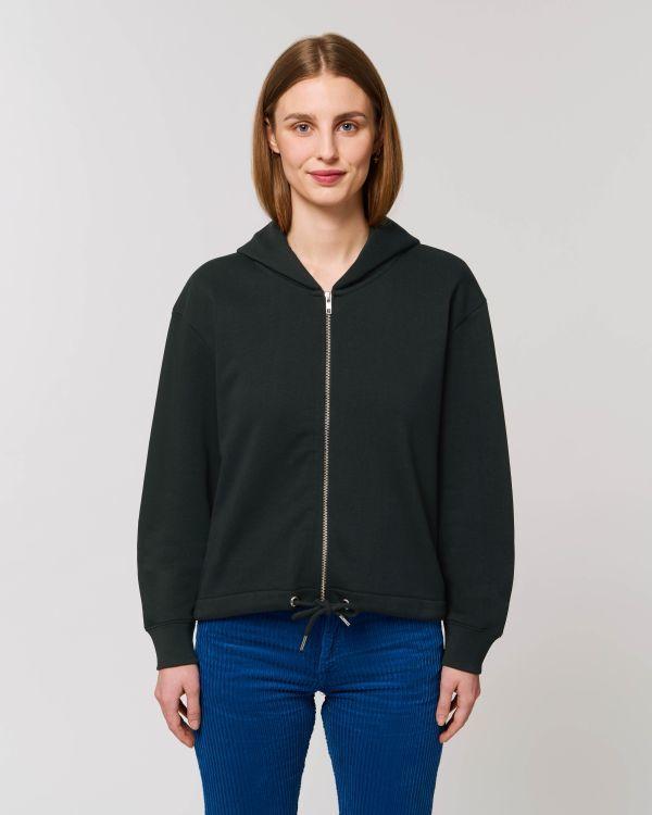 Sudadera Corta Cremallera Mujer Stella Boxer Black