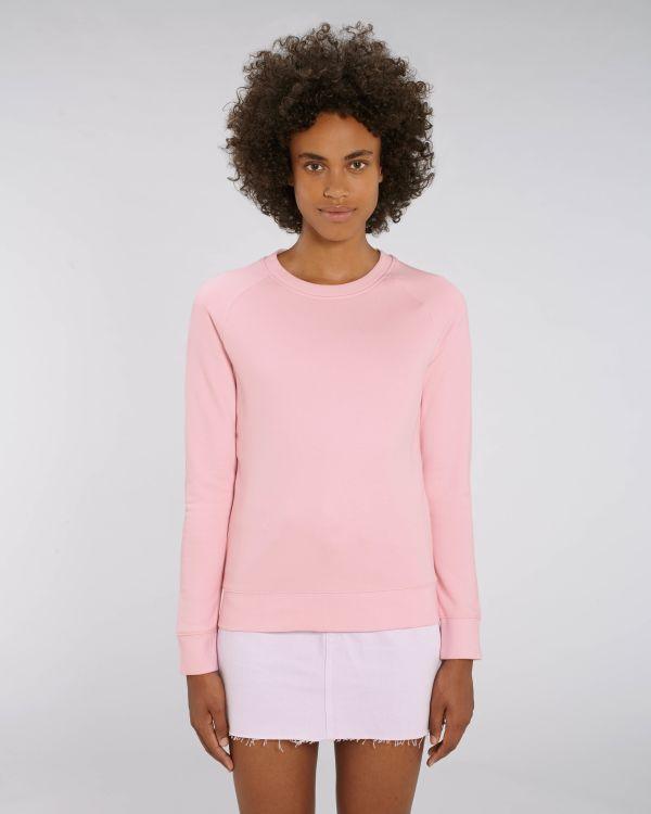Sweat Femme | 350G Coton Bio Et Polyester Recyclé | Broderie Et Impression Cotton Pink